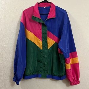 Large Multi Color 90s Windbreaker